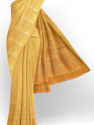sri kumaran stores mysuru silk saree peach color saree with heavy work golden zari 1