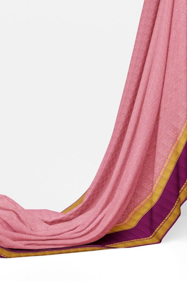 sri kumaran stores mysuru silk saree rose pink saree with purple border 3