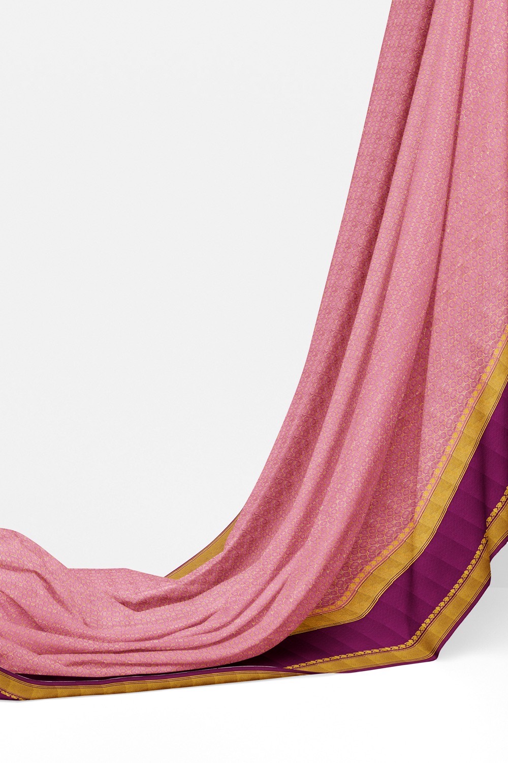 sri kumaran stores mysuru silk saree rose pink saree with purple border 3