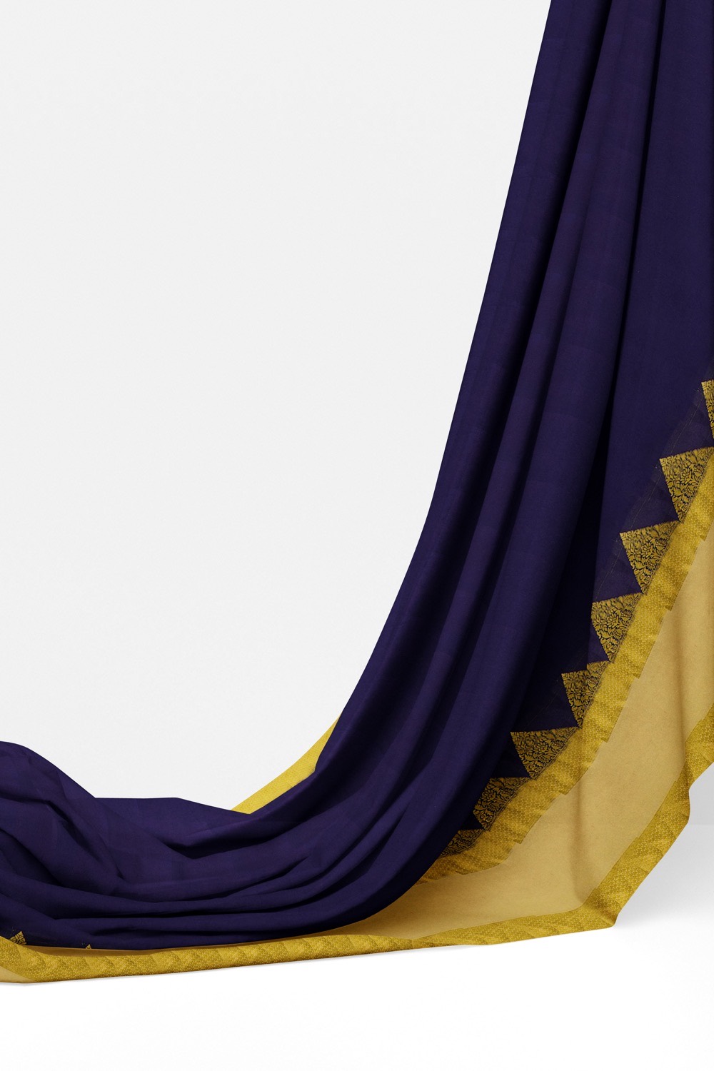 sri kumaran stores mysuru silk saree royal blue saree with beige pallu and border 3