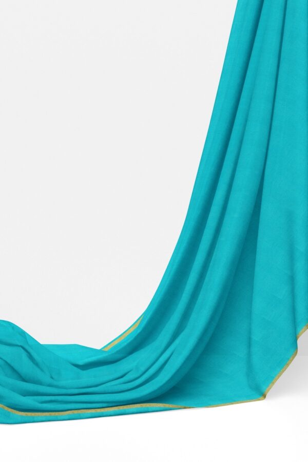 sri kumaran stores mysuru silk saree sky blue plain saree with thin golden zari border 3