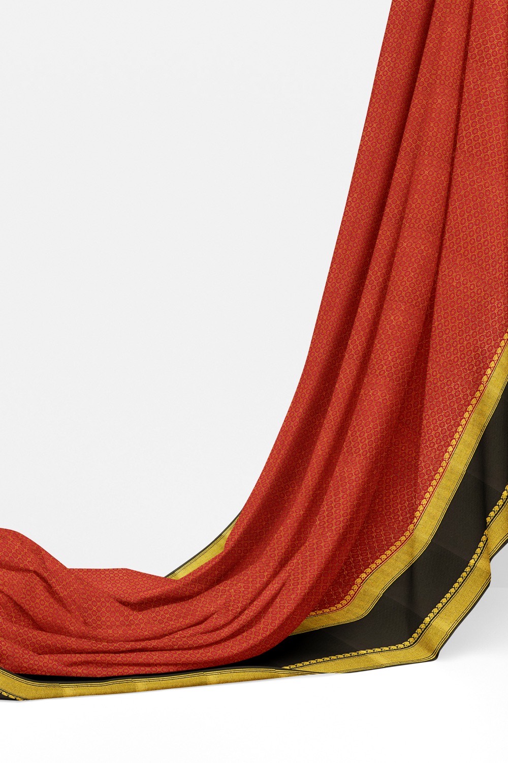 sri kumaran stores mysuru silk saree tangy red saree with black border 3