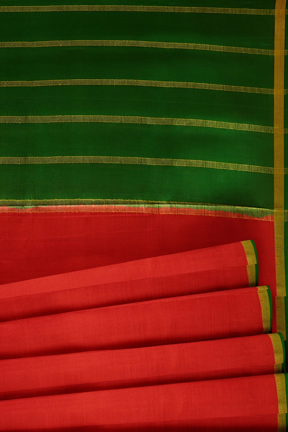 sri kumaran stores mysuru silk saree tangy red saree with green border 5