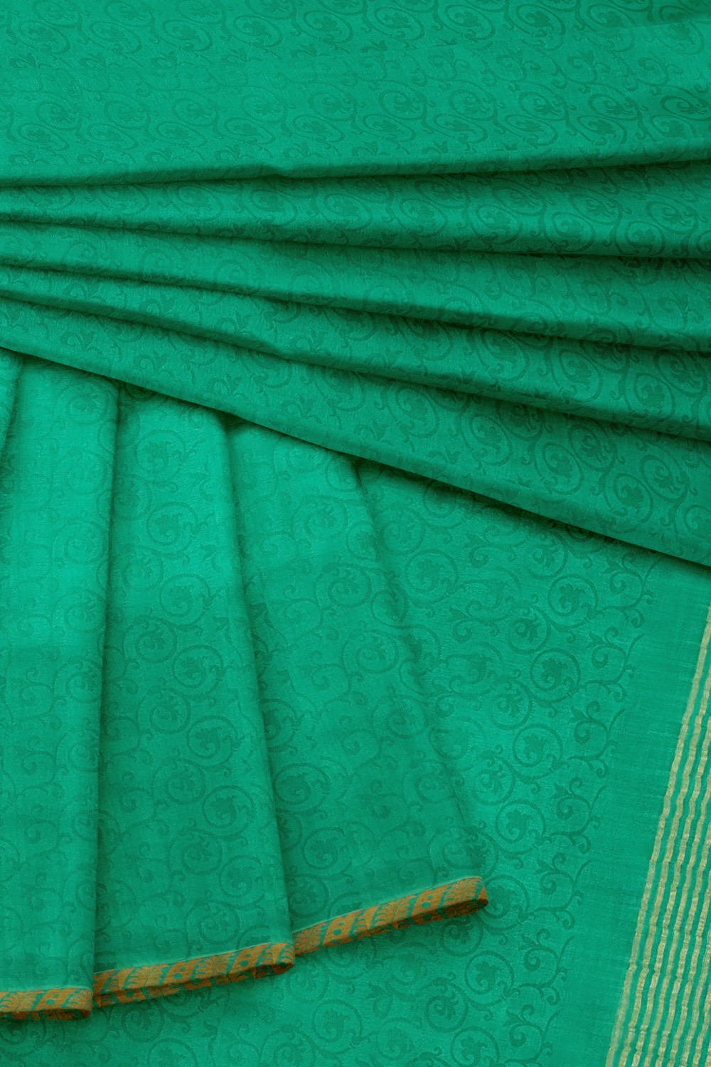 sri kumaran stores mysuru silk saree tarquoise blue saree with self emboss design 4