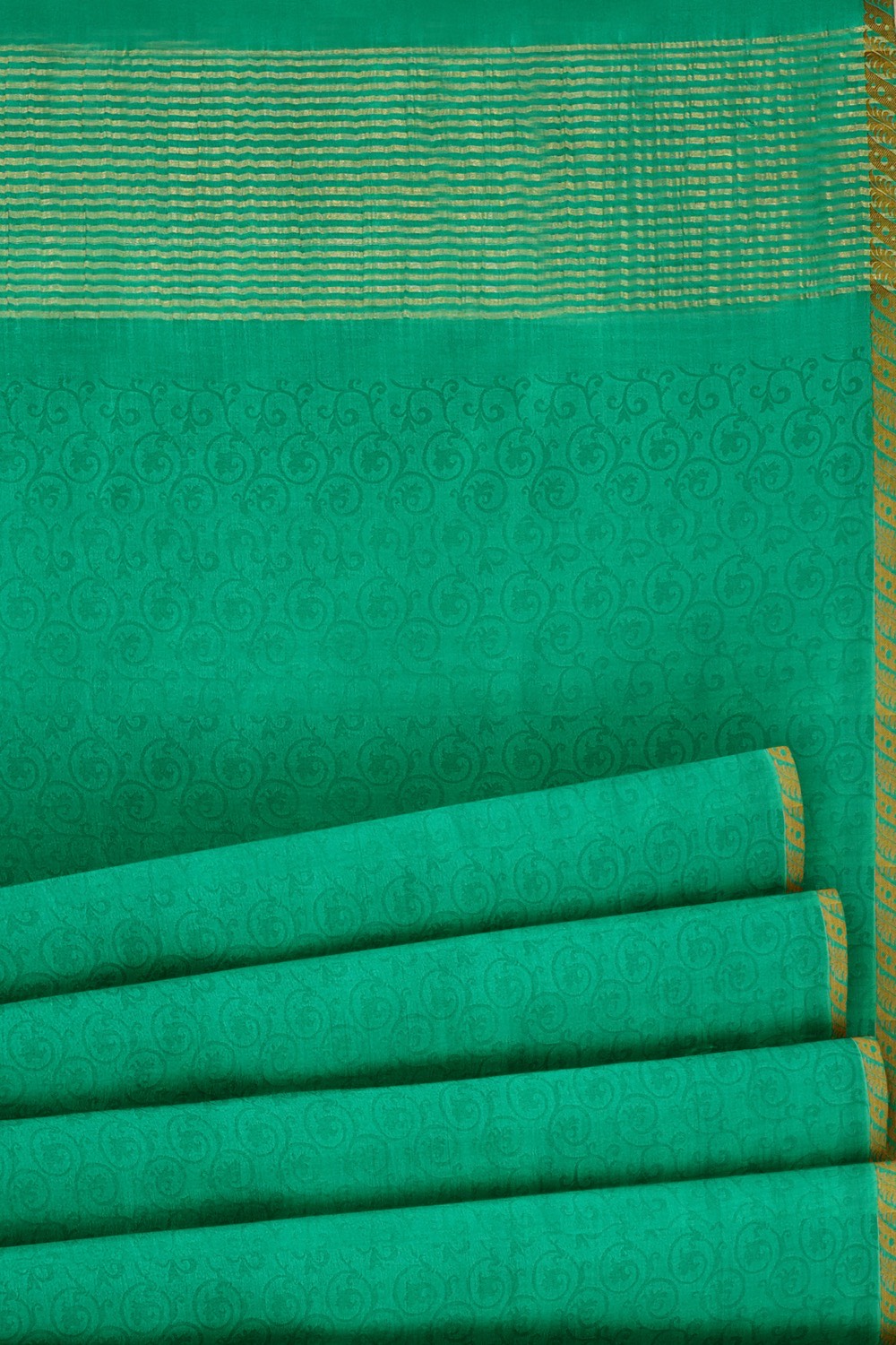 sri kumaran stores mysuru silk saree tarquoise blue saree with self emboss design 5