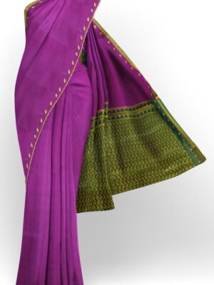 sri kumaran stores mysuru silk saree violet saree with green pallu 1