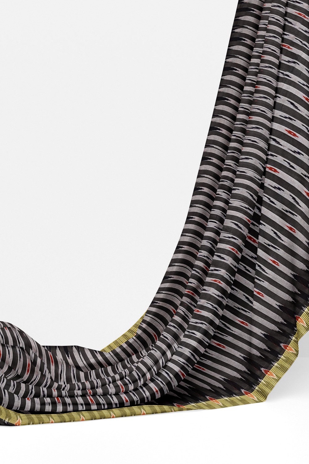 sri kumaran stores pochampalli saree black saree with yellow border 3