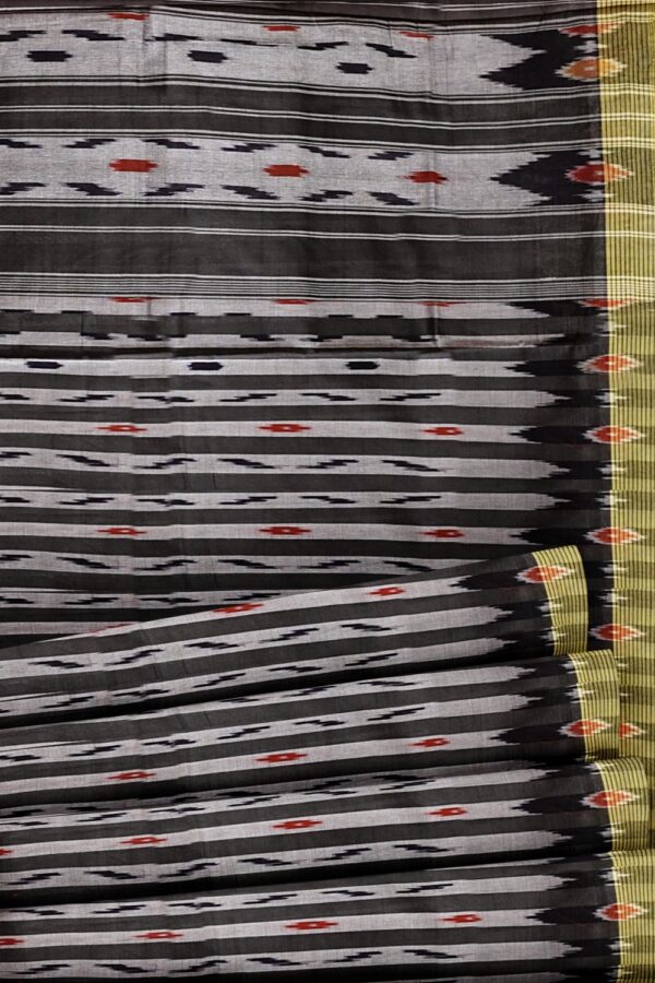 sri kumaran stores pochampalli saree black saree with yellow border 5