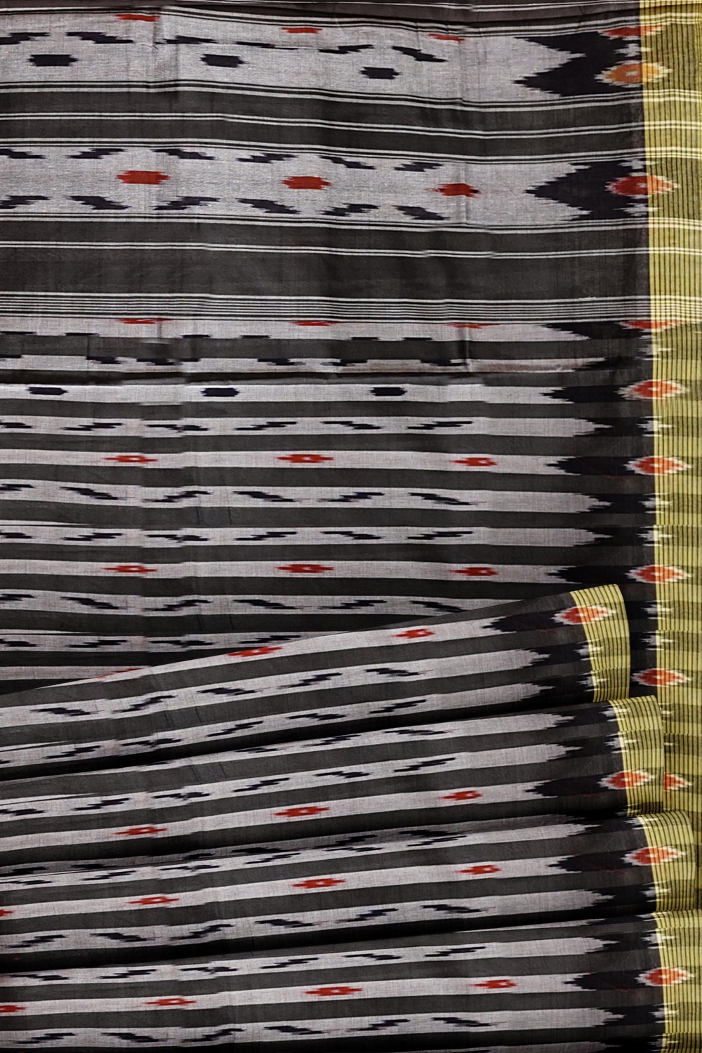 sri kumaran stores pochampalli saree black saree with yellow border 5