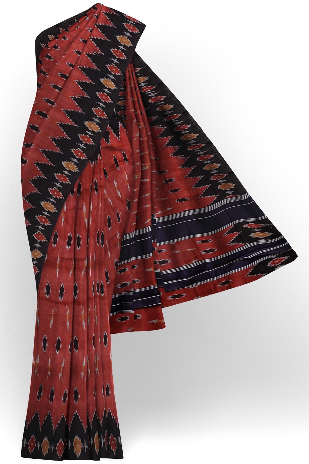 sri kumaran stores pochampalli saree brown saree with black border 1