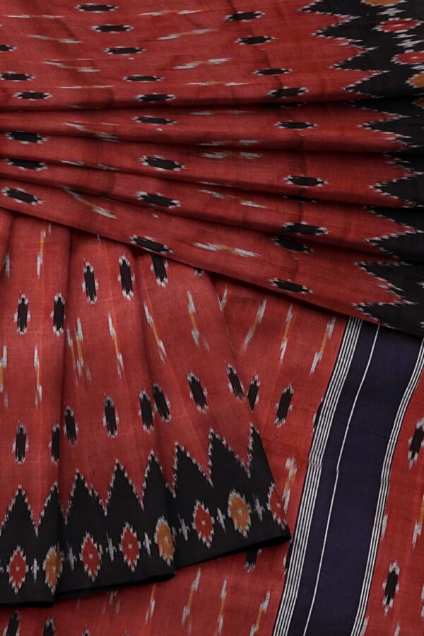 sri kumaran stores pochampalli saree brown saree with black border 4