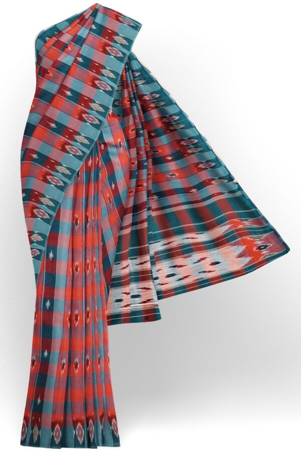 sri kumaran stores pochampalli saree brown saree with green border 1