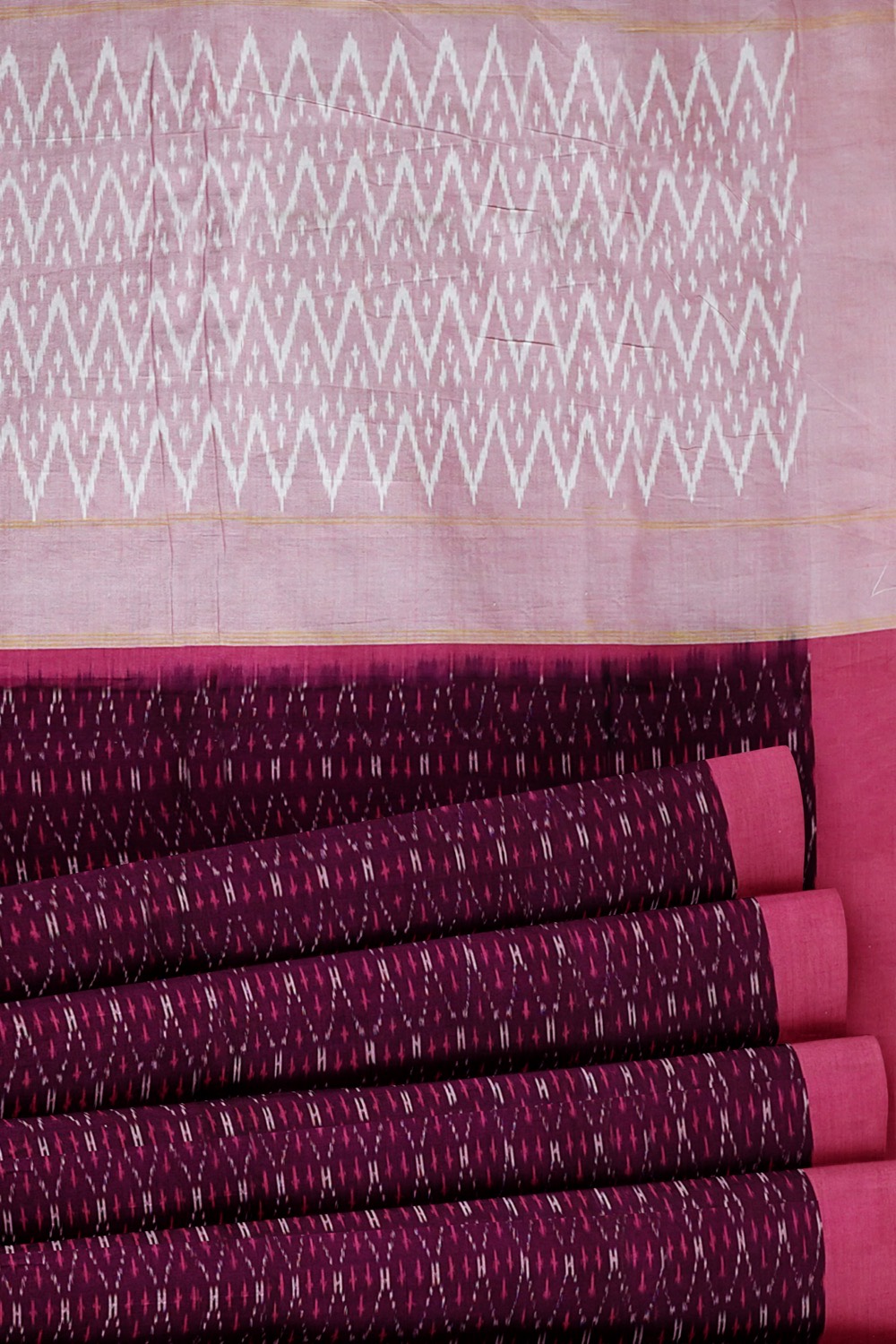 sri kumaran stores pochampalli saree magenta saree with pink border 5
