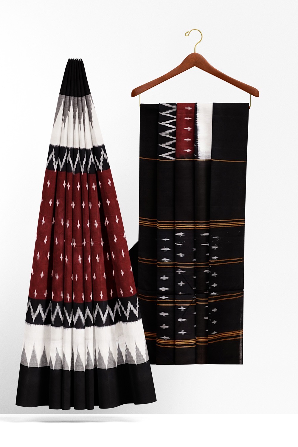 sri kumaran stores pochampalli saree maroon saree with black border 2