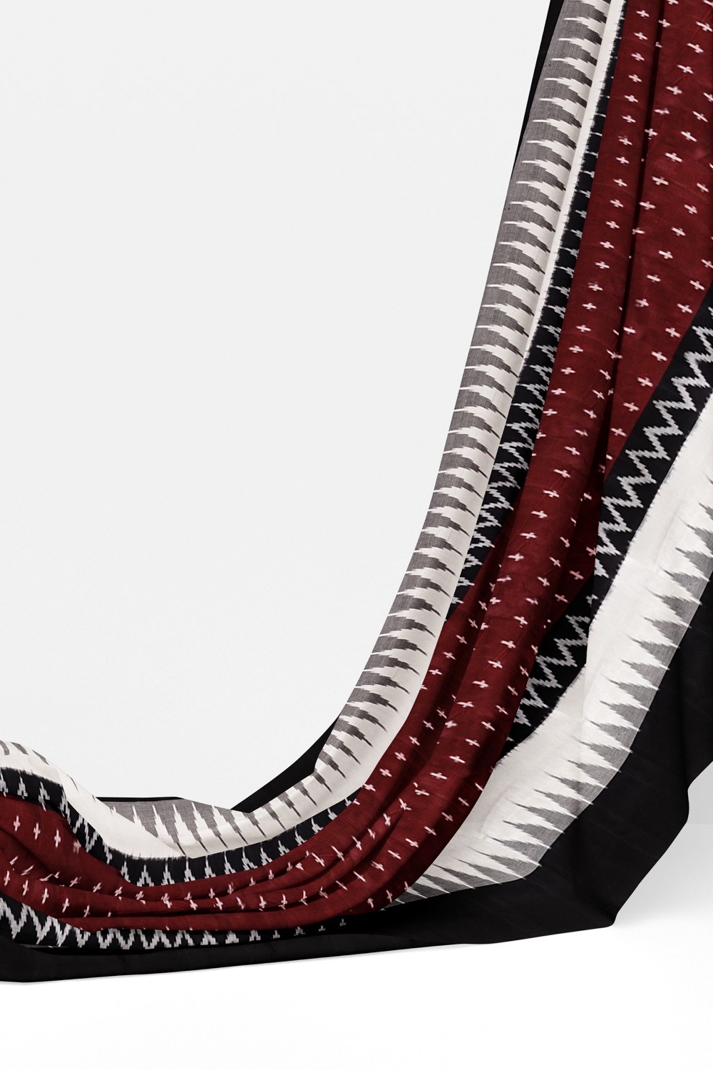 sri kumaran stores pochampalli saree maroon saree with black border 3