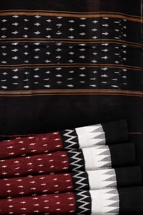 sri kumaran stores pochampalli saree maroon saree with black border 5