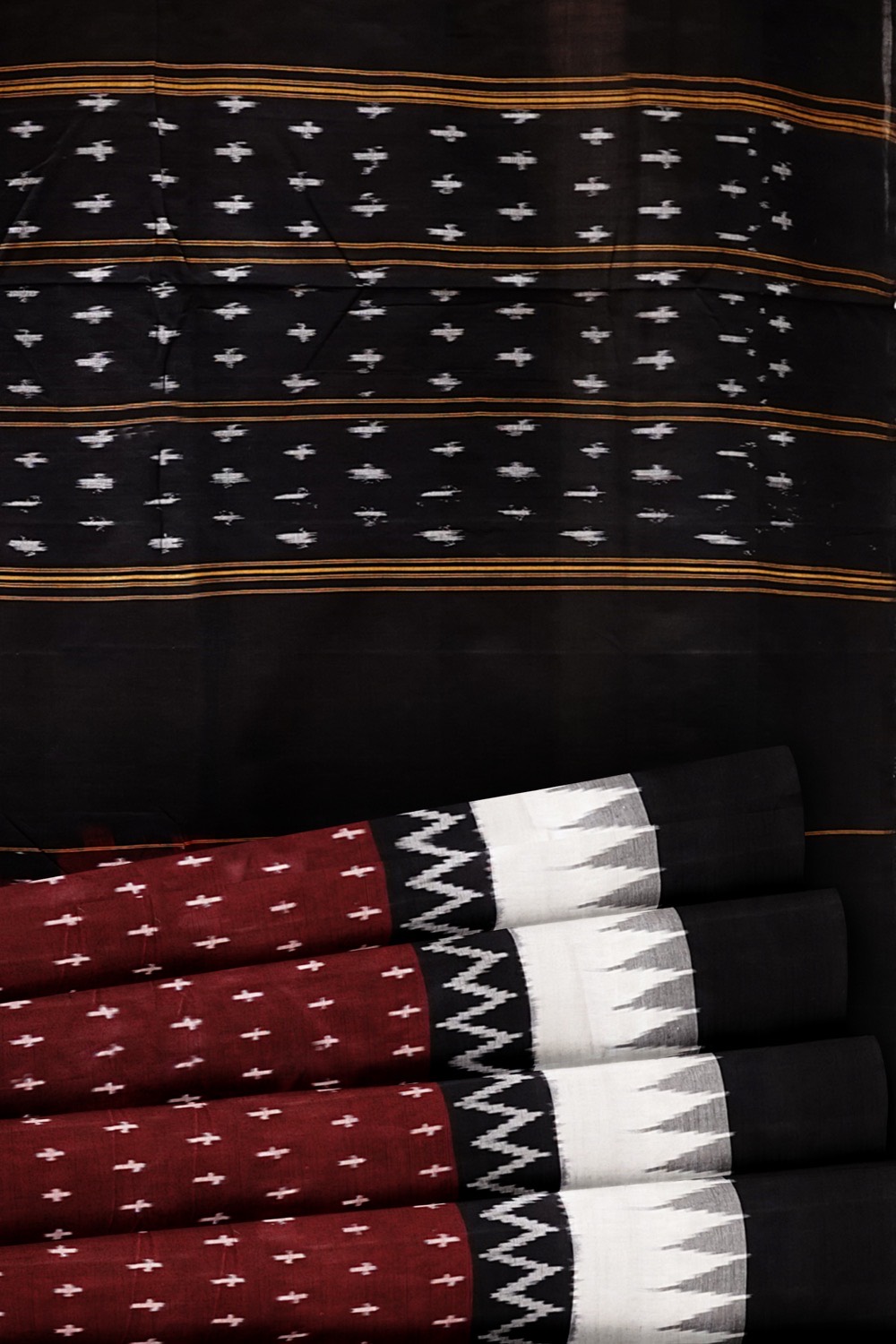 sri kumaran stores pochampalli saree maroon saree with black border 5