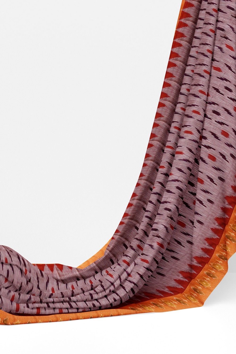 sri kumaran stores pochampalli saree purple saree with orange border 3