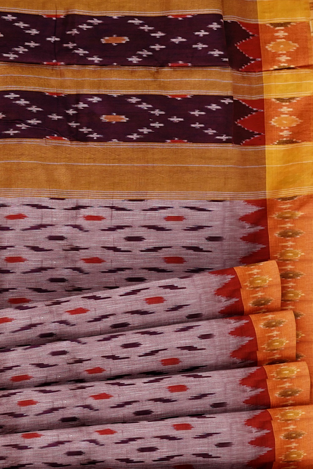 sri kumaran stores pochampalli saree purple saree with orange border 5