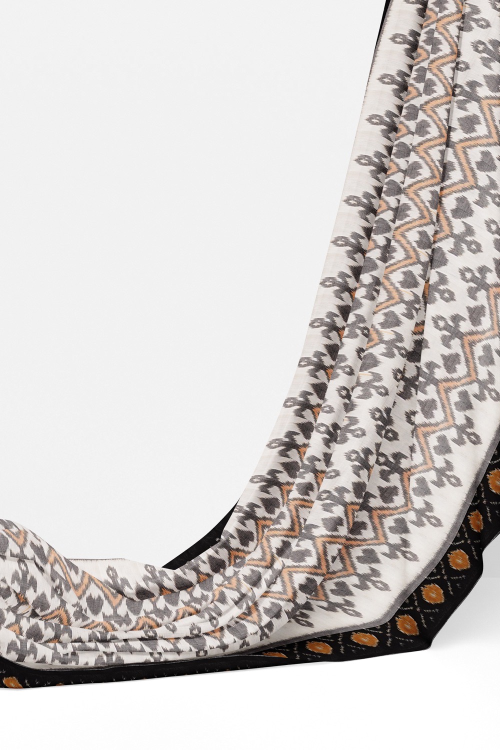 sri kumaran stores pochampalli saree white saree with black border 3