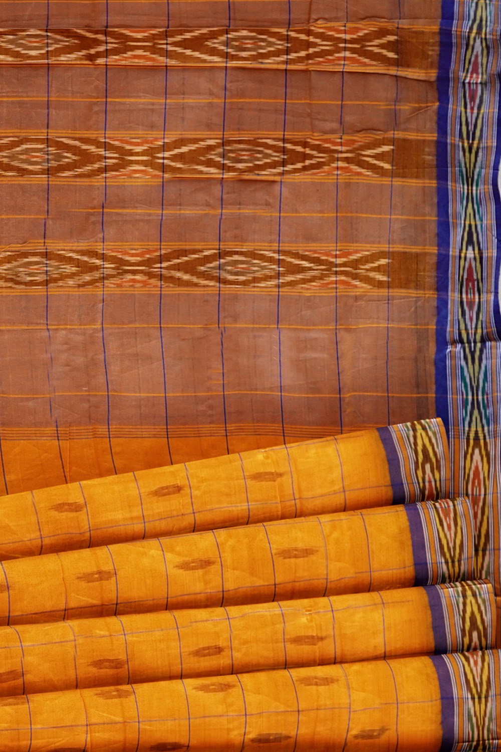 sri kumaran stores pochampalli saree yellow saree with violet border 5