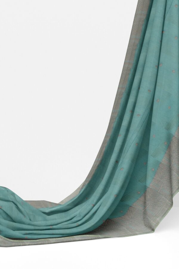 sri kumaran stores pure cotton saree baby blue saree with copper zari border and pallu 3