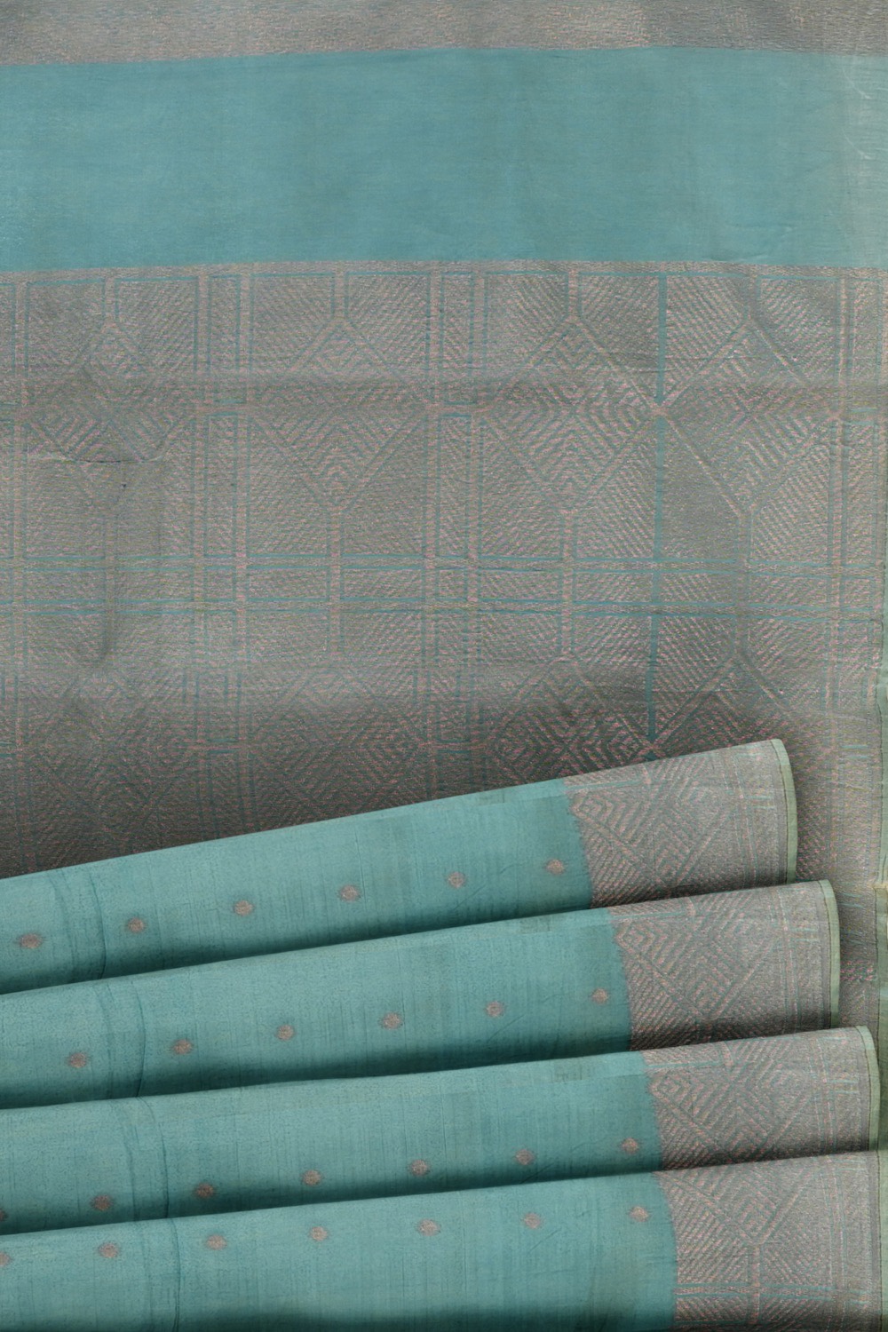 sri kumaran stores pure cotton saree baby blue saree with copper zari border and pallu 5