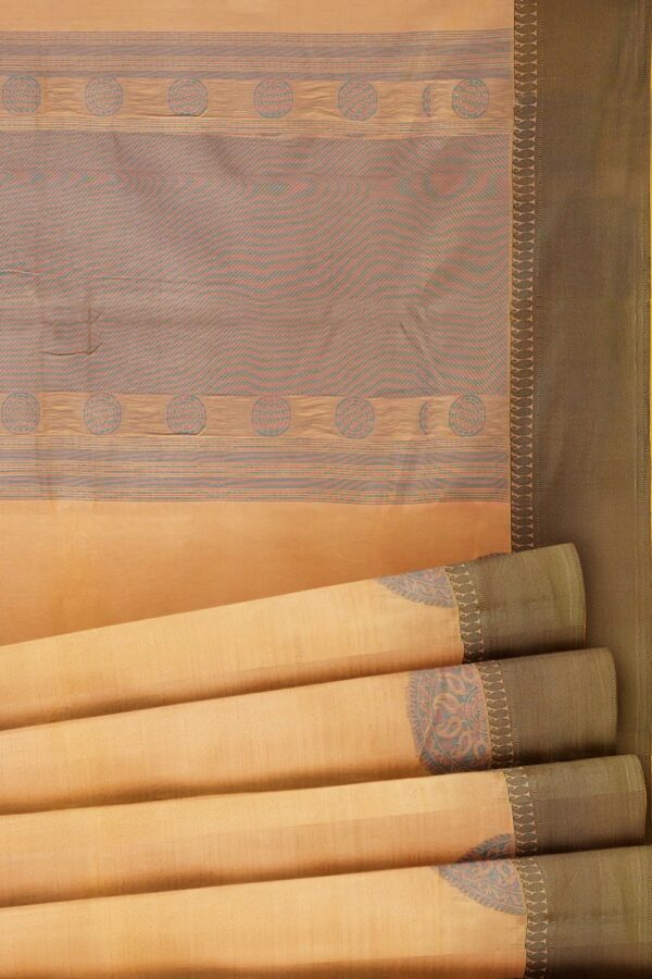 sri kumaran stores pure cotton saree beige saree with grey border 5
