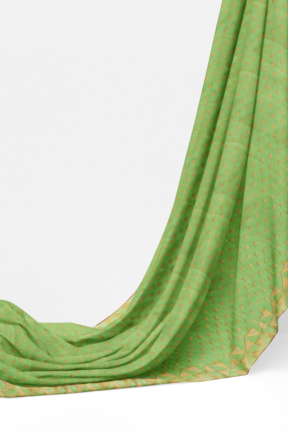 sri kumaran stores pure cotton saree dual shade pista green saree with zari border 3