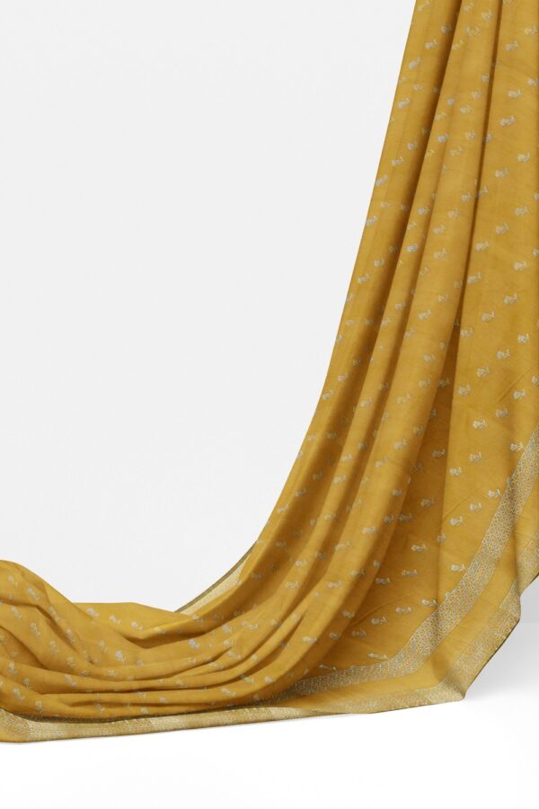 sri kumaran stores pure cotton saree light moss saree with silver zari border and pallu 3