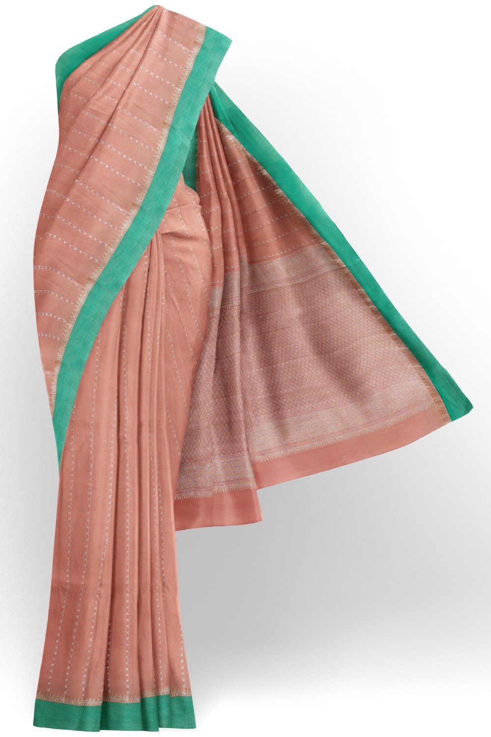 sri kumaran stores pure cotton saree pastel pink saree with deep sky blue border 1