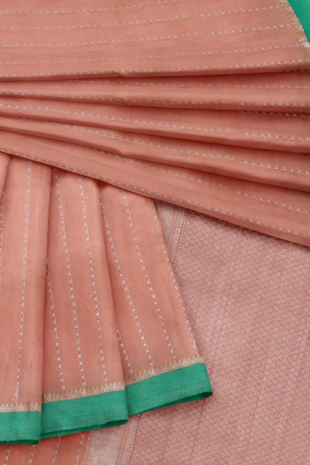 sri kumaran stores pure cotton saree pastel pink saree with deep sky blue border 4