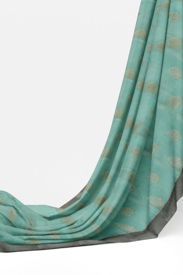 sri kumaran stores pure cotton saree sky blue saree with dark grey border 3
