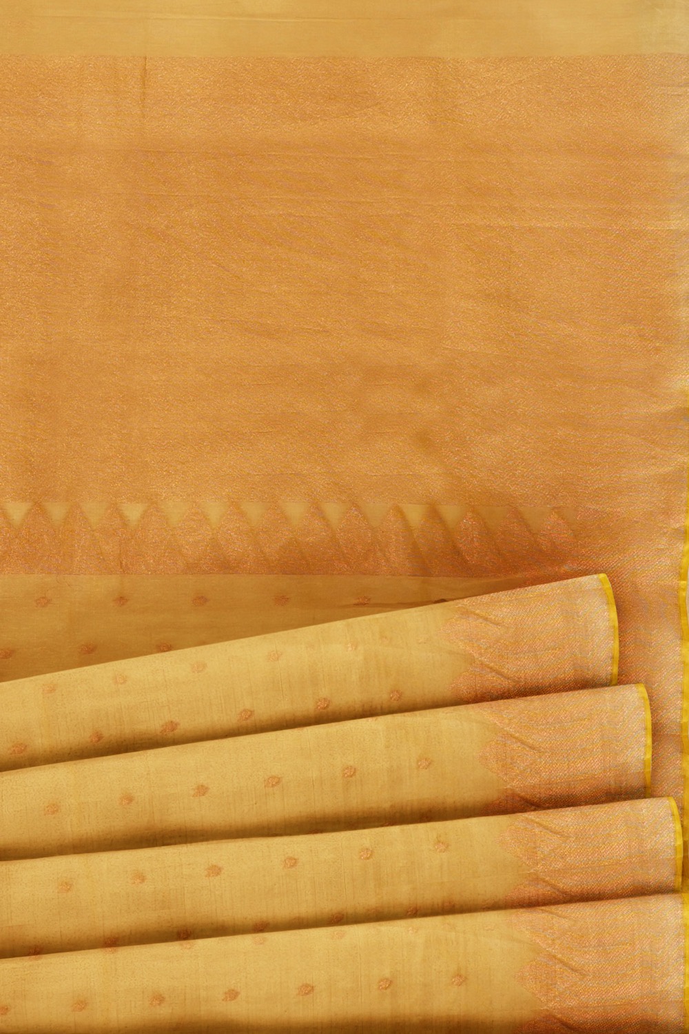 sri kumaran stores pure cotton saree wheat color saree with copper zari border and pallu 5