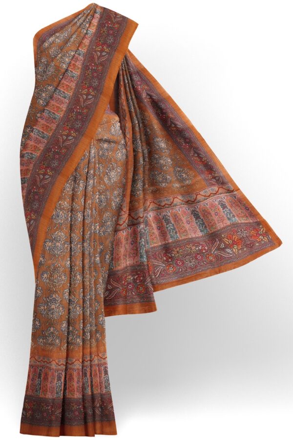 sri kumaran stores chentheri printed saree cider color printed saree with floral border 1