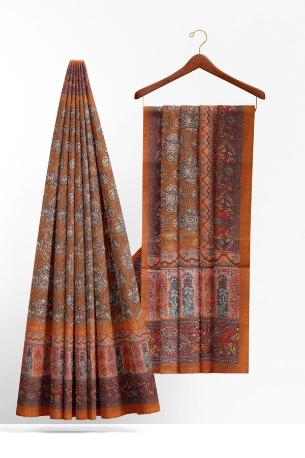 sri kumaran stores chentheri printed saree cider color printed saree with floral border 2