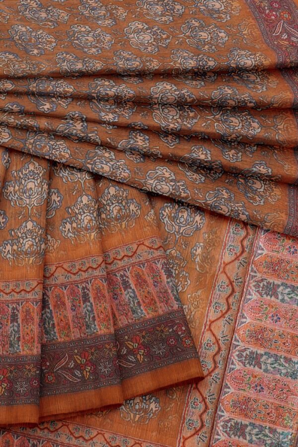 sri kumaran stores chentheri printed saree cider color printed saree with floral border 4