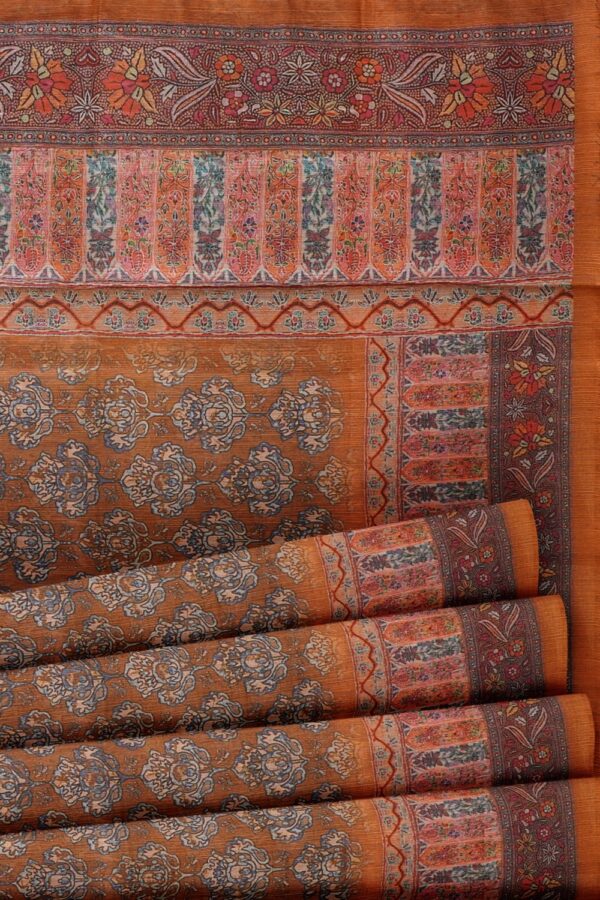 sri kumaran stores chentheri printed saree cider color printed saree with floral border 5
