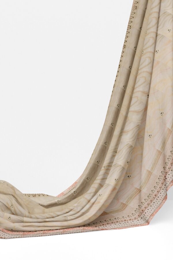 sri kumaran stores organza saree salt white saree with lemonade pink border 3