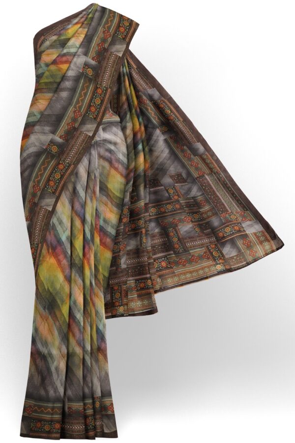 sri kumaran stores pure cotton saree multi color saree with flower design border 1