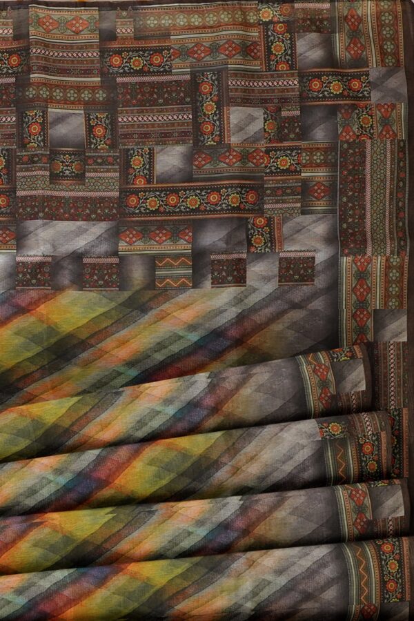 sri kumaran stores pure cotton saree multi color saree with flower design border 5