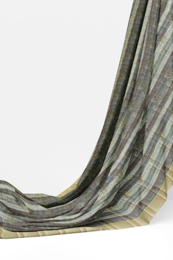 sri kumaran stores raw silk saree different shades brown and gray saree with mink border 3