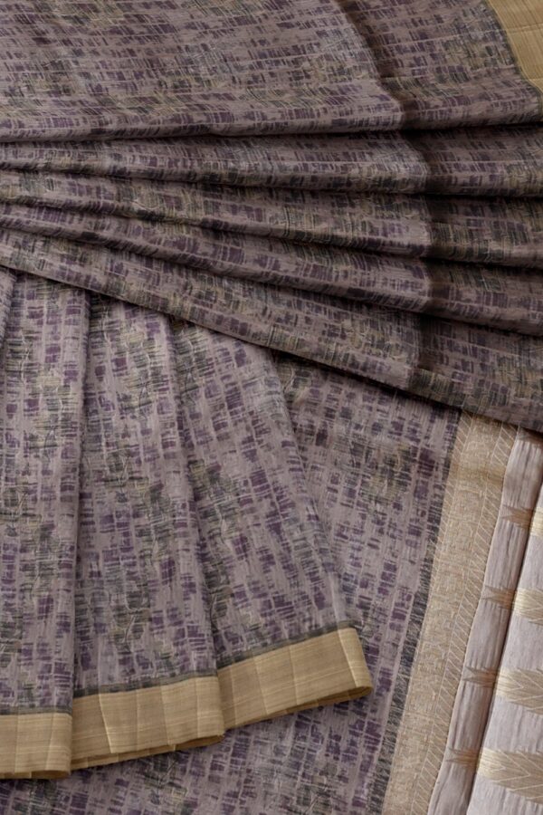 sri kumaran stores raw silk saree dual shade of navy blue and gray saree with thunder border 4