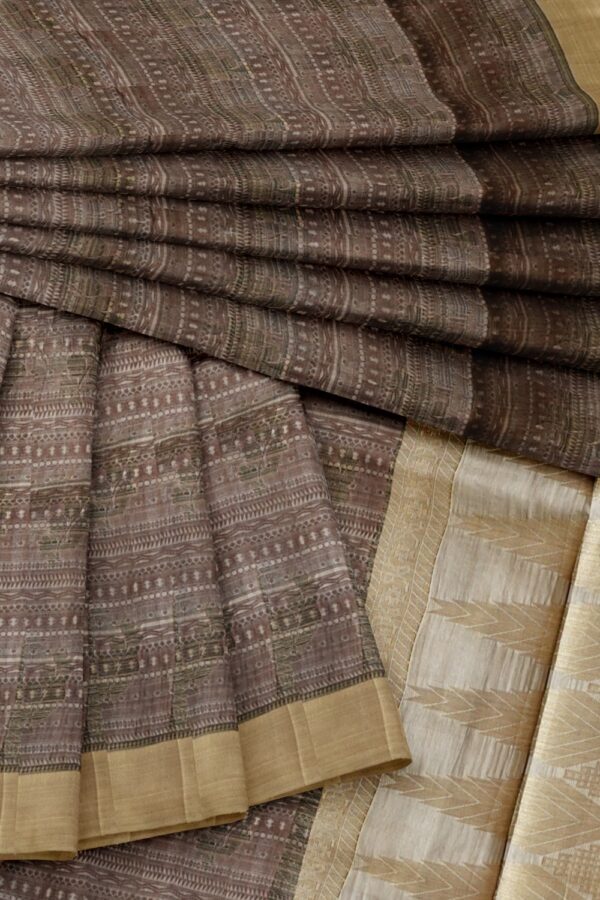 sri kumaran stores raw silk saree iron gray saree with thunder gray border 4