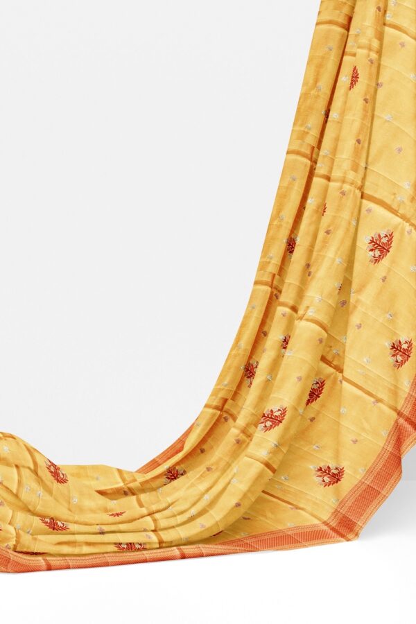 sri kumaran stores raw silk saree laguna color saree with bronze color border 3