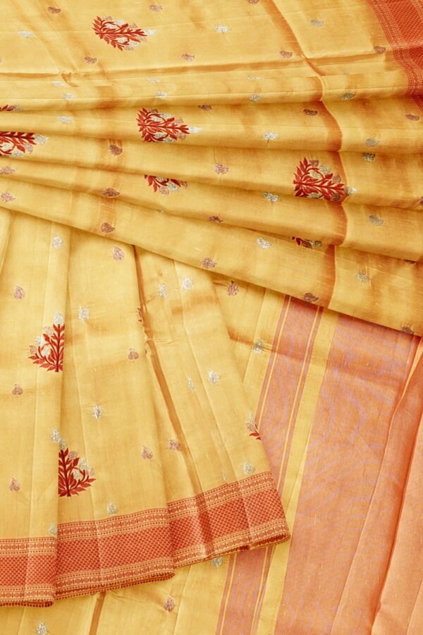 sri kumaran stores raw silk saree laguna color saree with bronze color border 4