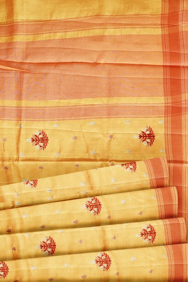 sri kumaran stores raw silk saree laguna color saree with bronze color border 5