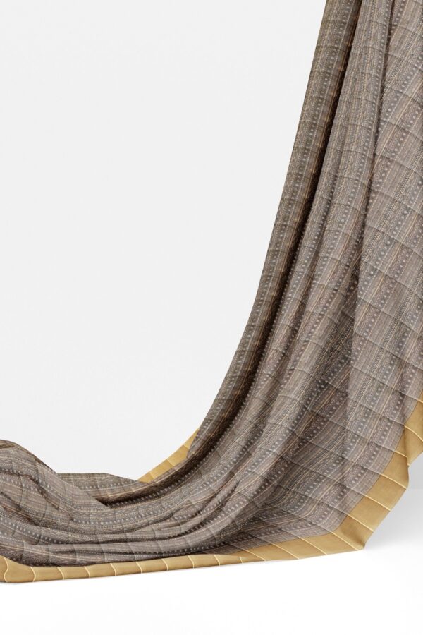 sri kumaran stores raw silk saree lava gray saree with golden color border 3