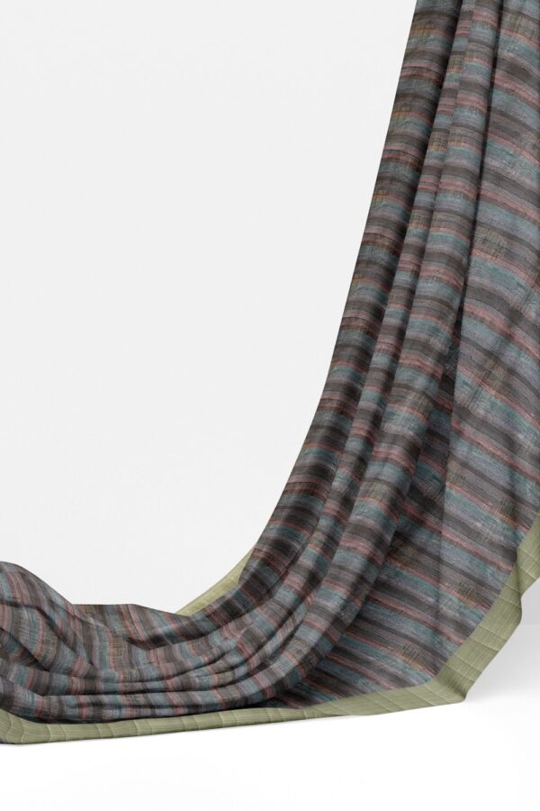sri kumaran stores raw silk saree multiple shades of gray and peach thread woven saree 3