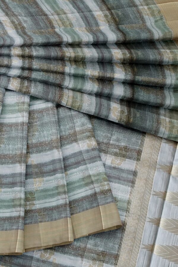 sri kumaran stores raw silk saree multiple shades of gray with thread woven border 4